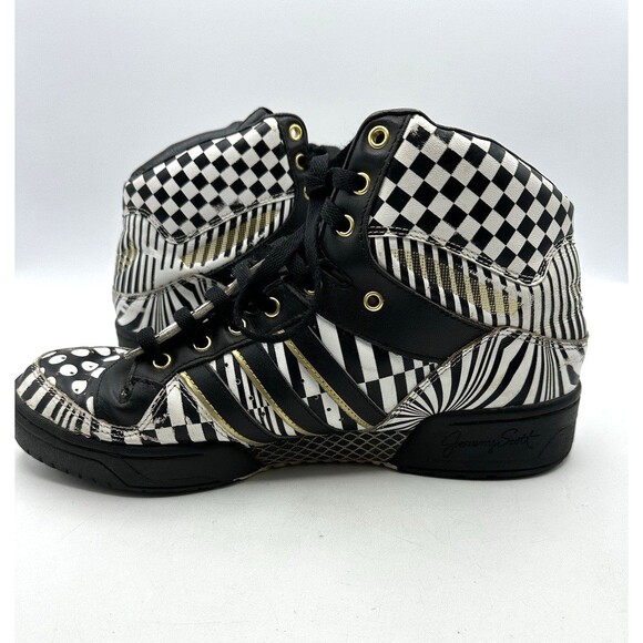 Adidas Jeremy Scott Wings Op Art Black White Multi Pattern US 10 Rare HTF main image 8